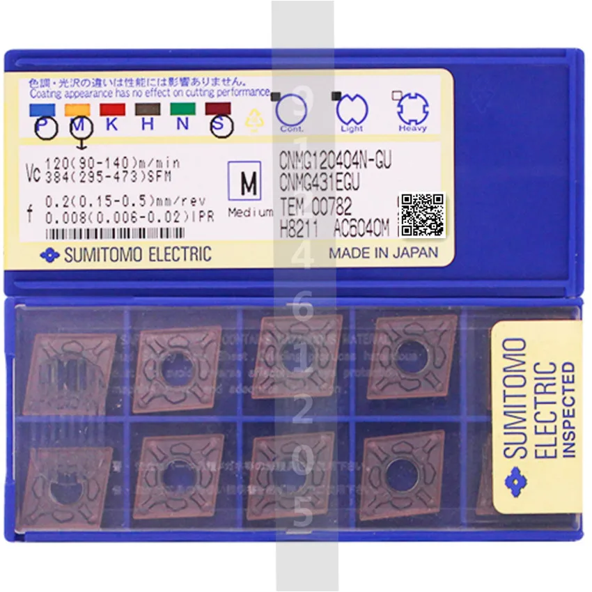 CNMG120404N-GU AC6040M / CNMG120408N-GU AC6040M  CNMG431 CNMG432  originální SUMITOMO CNC karbidovými vloží 10PCS/BOX