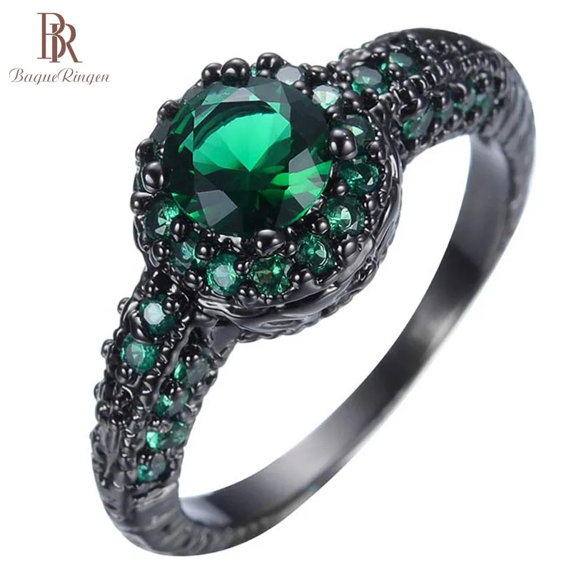 Кольцо Bague Ringen, женское, 925 пробы, серебряное, созданное, круглое, изумрудное, обручальное кольцо, на день рождения, для подруги, прекрасный подарок, Брендовое ювелирное изделие