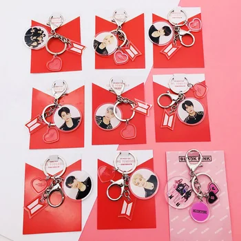 

Bangtan Boys Acrylic Album Key Chains Fashion Creative Multiple Pendant Key Chain Kpop Key Charm Buckle Accessories Gift