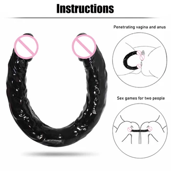 Super Long Double Dildos Double Penetration Vagina and Anus Dick Soft Double Head Penis Realistic Phallus Sex Toys for Lesbian 3