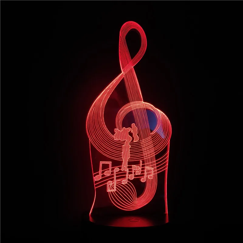 Музыкальный Примечание 3D Визуальный свет светодиодный 3D ночник 7/16 изменение цвета креативная прикроватная лампа для детской спальни рождественские украшения для дома подарок