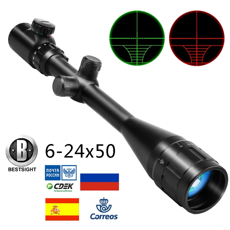 B BESTSIGHT тактический прицел 6 24X50 AOE красный зеленый с подсветкой Перекрестие
