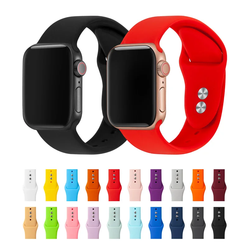 Ремешок для часов apple Watch 38 мм 40 мм 42 мм 44 мм с двойной пряжкой силиконовый ремешок IWatch для iWatch серии 4,3, 2,1 apple watch 4