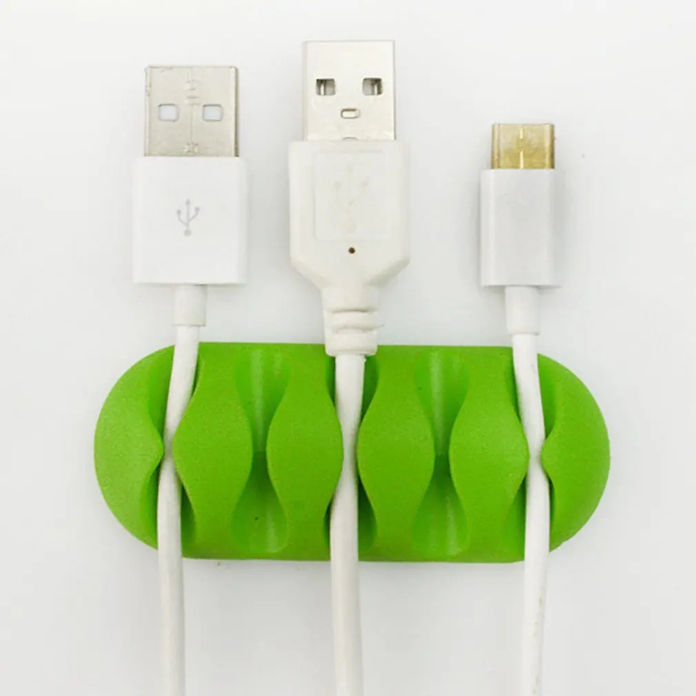 Five-Hole Cable Organizer Holder Cable Clip Desk Tidy Organiser Wire Lead USB Charger Holder Fixer