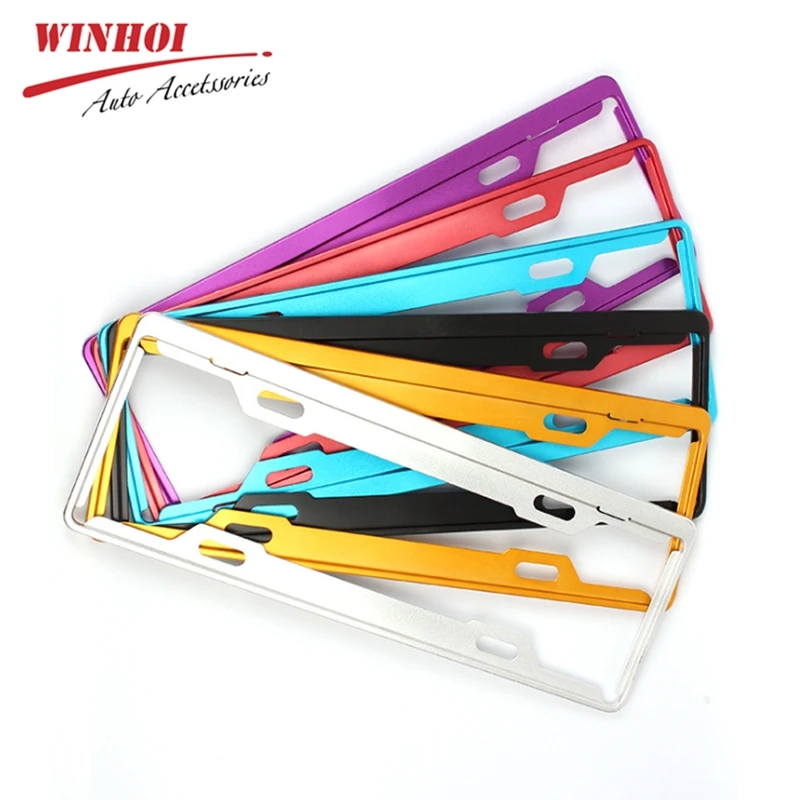 

2pcs Car License Plate Frame Universal Automobile License Plate Holder Bracket Front Rear Aluminum Alloy Car Licence Tag Cover