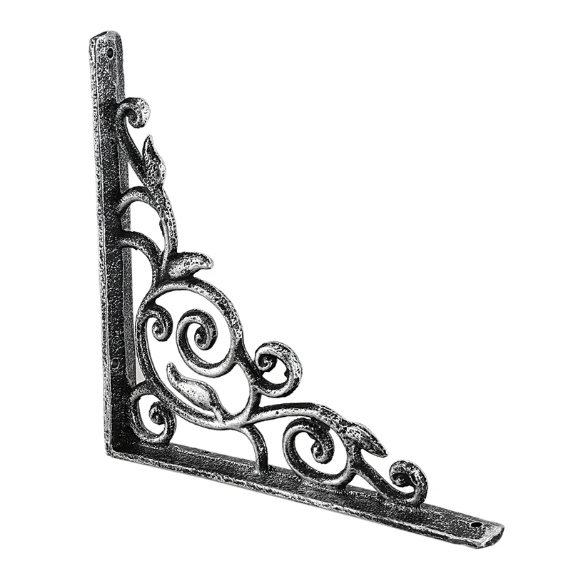 

Hot Sale Shelf Bracket Black Cast Iron Ornate Vine Pattern Deep Brace