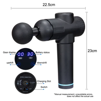 

Muscular Massage Gun Sport Therapy Massager Body Relaxation Pain Relief Slimming Shaping Massager 4 Heads With Bag