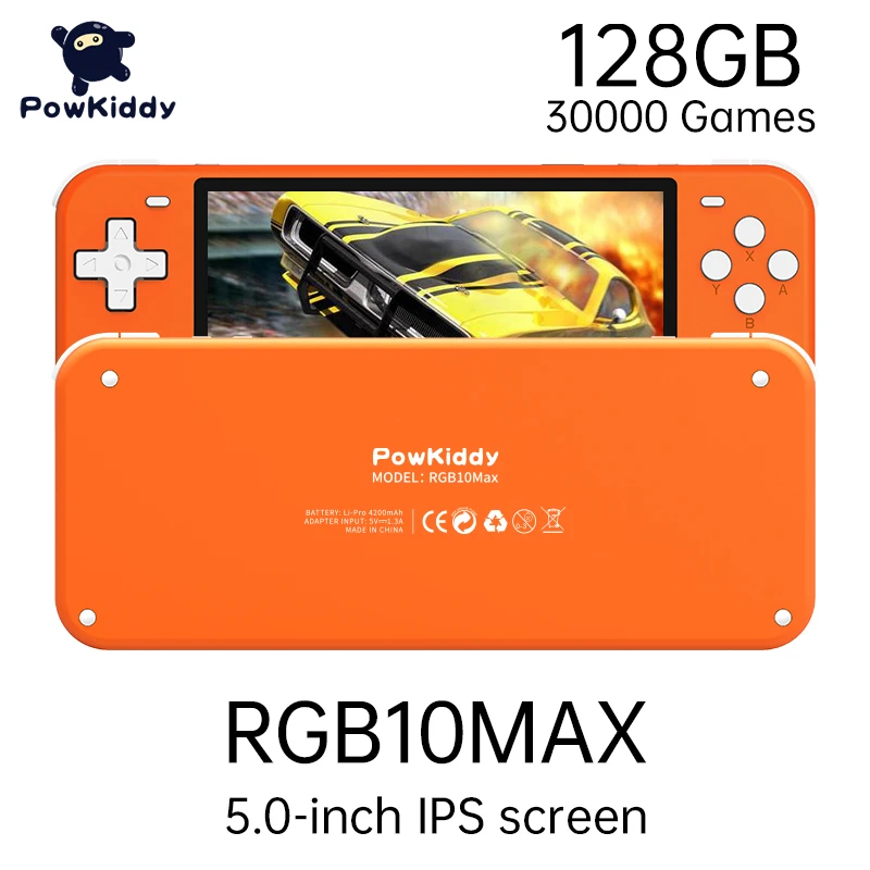 POWKIDDY RGB10 Retro Open Source System RGB10 max Handheld Game Console RK3326 5.0-Inch IPS Screen 3D Rocker Children's Gift 