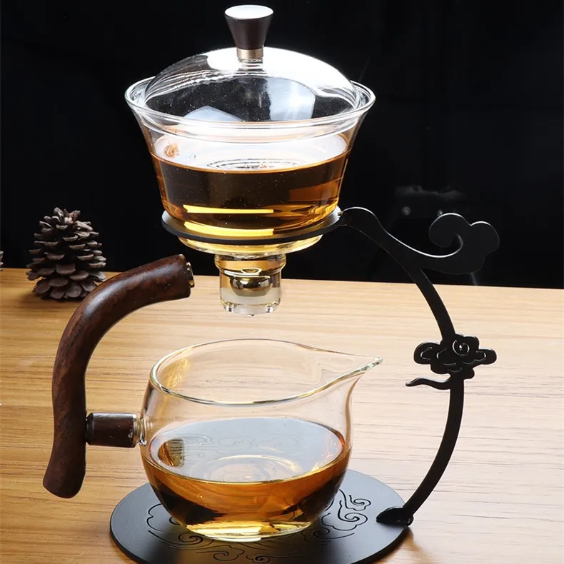 

High Quality Magnetic Semi-automatic Chinese Gungfu Tea Set Teapot Living Room Red Green Tea Maker Household Cup with Handle