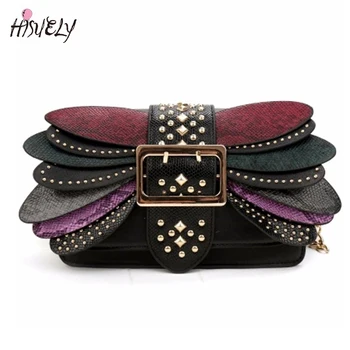

Fashion Women Messenger Bag Designer Butterfly Wing Bag Broadband Version Rivets Small Square Crossbody Bags Ladies Handbag Q4
