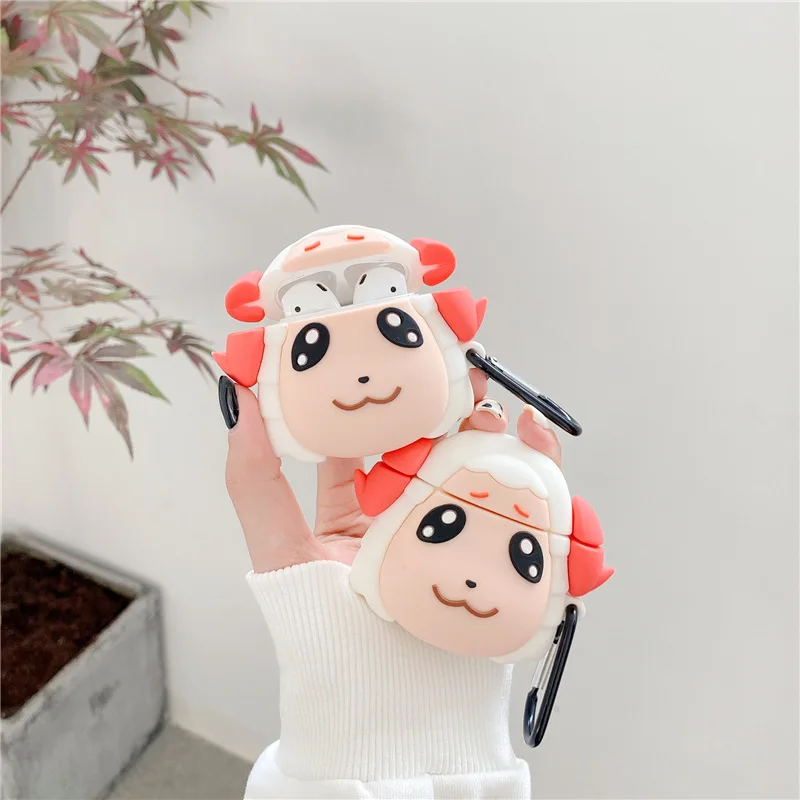 Japan Hot Game Animal Crossing 3D Dom Headphone Case For AirPods 1 2 Sheep Cute Cartoon Lovely Earphone Cover Fundas Accessories |