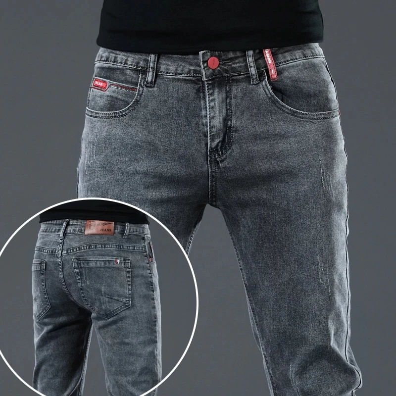 Men Jeans Slim Fit Skinny Denim Elastic Straight Stretch Trousers men jeans,mens jeans,jeans trousers,elastic jeans,denim trousers