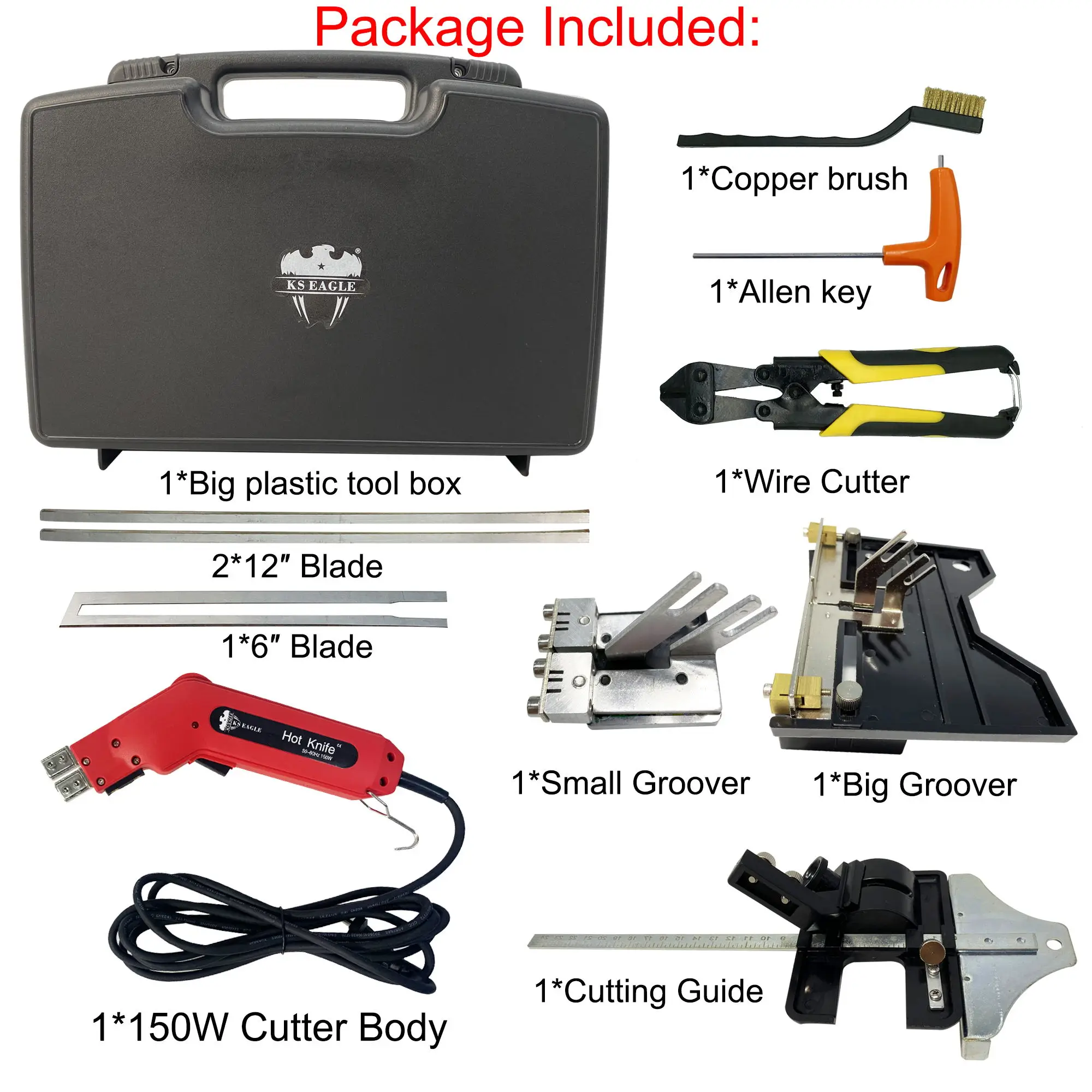 KS EAGLE Hot Knife Foam Cutter Electric Hot Knife (150W) Styrofoam Cutting  Tool Kit- with Blades & Accessories