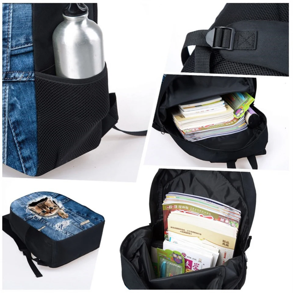 3Pcs/set Cartoon Nurse Printing School Bags for Girls Cute School Backpacks Middle School Students Casual Book Bag