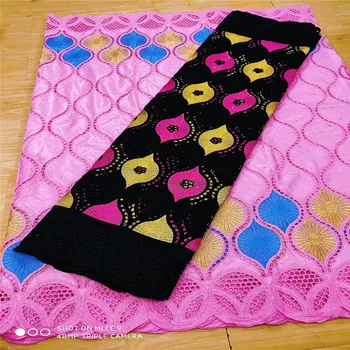 

african bazin riche fabric cotton dry basin brode lace fabric 2.5yards +2.5yards Swiss Voile In Switzerland Dubai Fabric !L70425