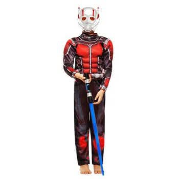 

Free shipping halloween party cosplay children the avengers Ant-Man muscle costume Ant man mask clothes clothing for kid