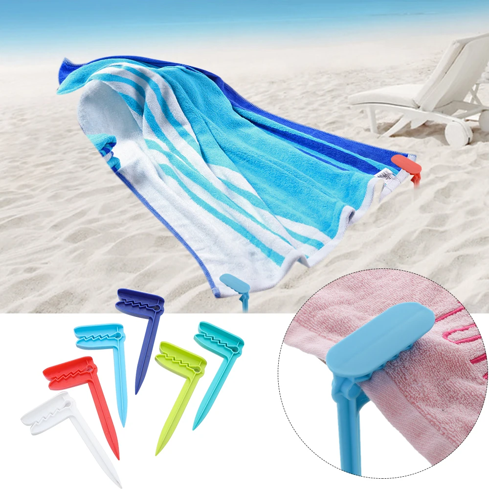 Pince à illant en Polymère pour Serviette de Plage, Accessoire Décoratif  d'Extérieur, Porte-Drap, pour Tente, 4 Pièces