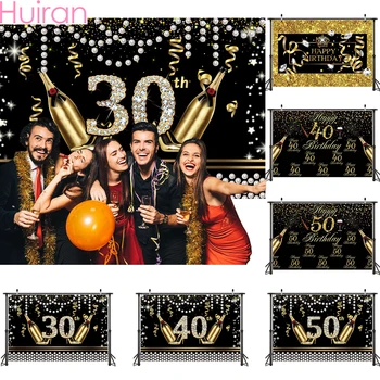 

HUIRAN Black Gold Balloons 30 40 50 Years Cheers to 30 years Balloons Birthday 40 Years Birthday 50 years Party Decor Supplies