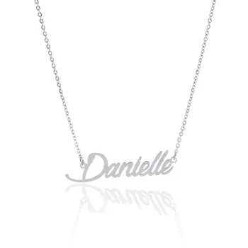 

2020 Silver Color English Name Necklace Customized Nameplate Birthday Stainless Steel Engraving Gift Personalized Jewelry Hot