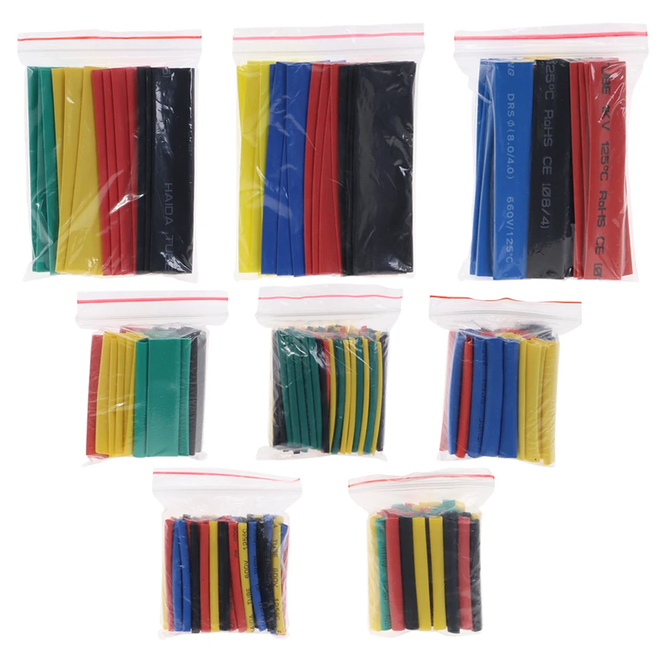 SeKi Lot de 80 gaines thermorétractables noires 2:1 en 6 tailles (30 x 1, 10 x 2,5 mm, 20 x 4 mm, 10 x 6 mm, 6 x 10 mm, 4 x 13 mm) de long chacune