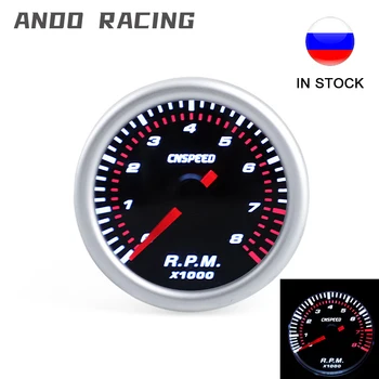 CNSPEED Auto Car Tachometer Tacho Gauge 0~8000 RPM Meter 2" 52mm Universal Car Motor White Led Meter Pointer RPM 12V Gasoline