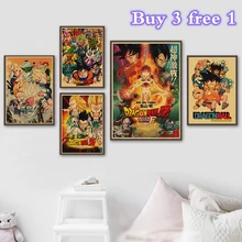 Bola de Dragón japonés Anime película Vintage Posters buena calidad impreso póster de pared Retro habitación pintura decorativa hogar