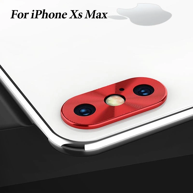 Металлический защитный чехол для объектива камеры для iphone XS Max XR XS 7 8, защитный чехол для объектива камеры из сплава для iphone X 7 8 Plus, чехол - Цвет: Red