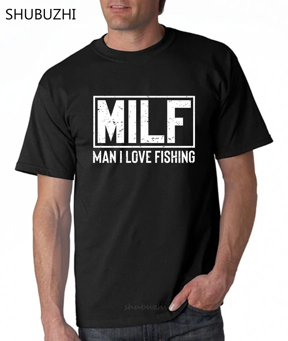 Milf Man I Love Fishing Новая мужская рубашка Sea Loves Fish Rod модная футболка для отпуска