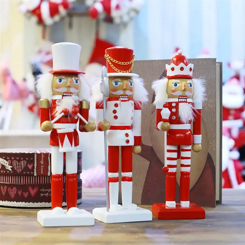 Wooden Nutcracker Figurine Dolls Home Decoration Christmas Ornaments Vintage Handcraft Puppet Gift | Дом и сад