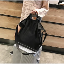 Women's Shoulder Bag Handbags Mini Black Canvas Large Waterproof Duffle Bags Female Crossbody Travel Weekend Bag Customized