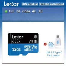 Оригинальная Lexar карта Micro SD, класс 10, TF карты, 16 ГБ, 32 ГБ, 64 ГБ, 128 ГБ, 95 МБ/с., карта памяти для спортивных камер, планшетов и смартфонов