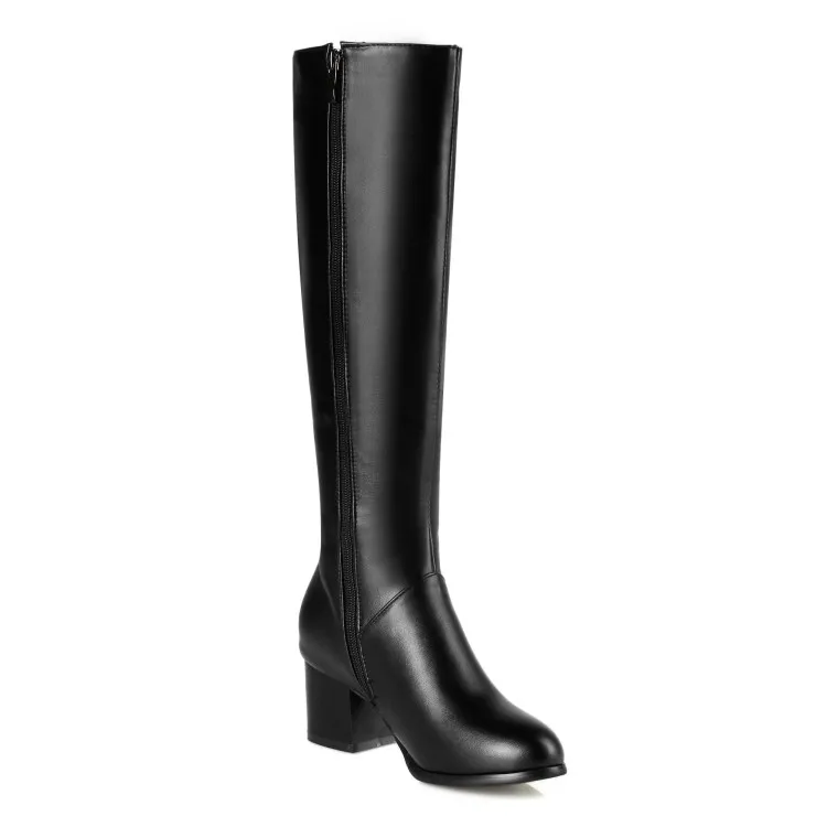 autumn Women's shoes knee-high boots big size 40-45 zipper Beige Short plush /C9-28