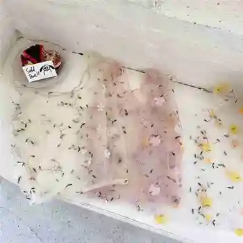 

Hot Sale Female Flower Embroidery Hand Bag Organza Casual Tote Mesh Shopping Bags Woman Handbags Shoulder Bag