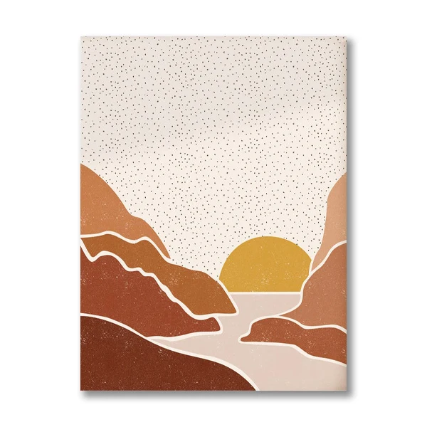 Boho-Abstract-Woman-Plants-Prints-Terracotta-Rainbow-Landscape-Burnt-Orange-Painting-Gallery-Wall-Art-Pictures-Living (5)