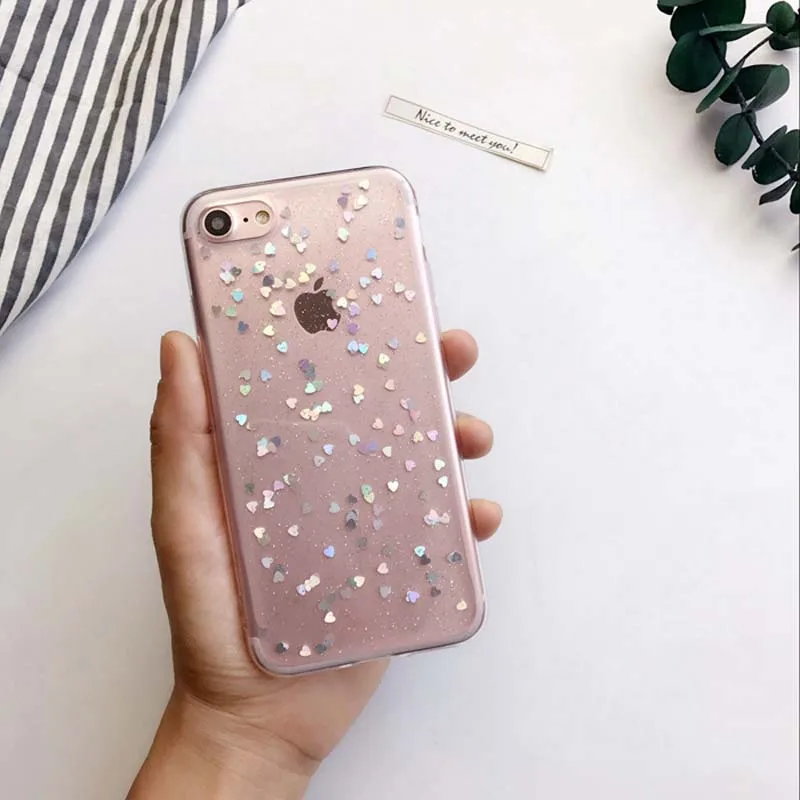 D Soft TPU Phone Cases Bling Star Glitter For iphone XS Max XR X 8 7 6 6S Plus 5 5S SE Shimmering Powder Transparent Cover - Цвет: D