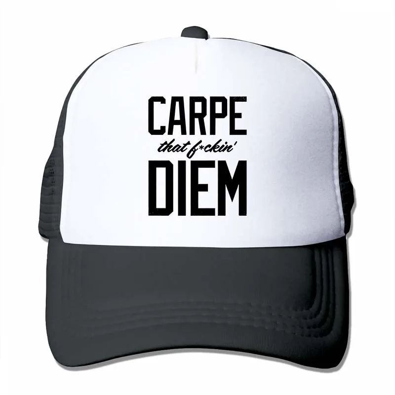 Carpe Diem бейсбольная кепка для мужчин и женщин, Кепка-Дальнобойщик, модная Регулируемая Кепка - Цвет: 4-Black