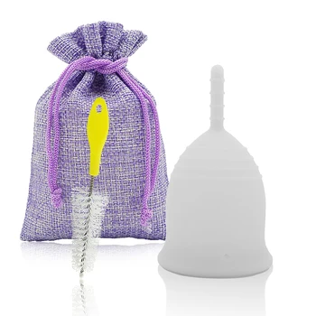 

Silicon Cup Medical Grade Silicone Menstrual Cup for Feminine Hygine Product Care Cup With Washing Brush Easy to Clean Reusable