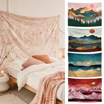 

Starry Moon Tapestry Wall Art Hanging Room Carpet Mat Handmade Tapestry Aesthetic Bedroom Living Room Decoration 150*130cm