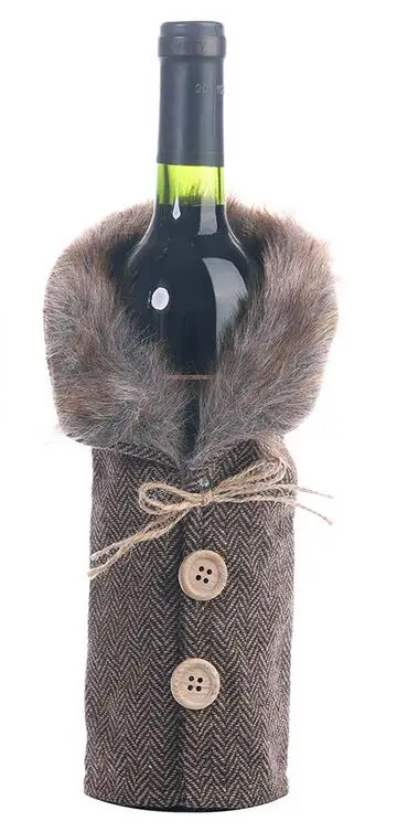 A Рождественский чехол для бутылки вина новогодние вечерние украшения navidad рождественские подарочные сумки украшения для дома настольные Декорации для вечеринок - Цвет: A