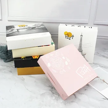 

10pcs/Pizza packing box 6inch/ 7inch/8inch/ 9inch/ 10inch/12inch portable pizza packing disposable baking box