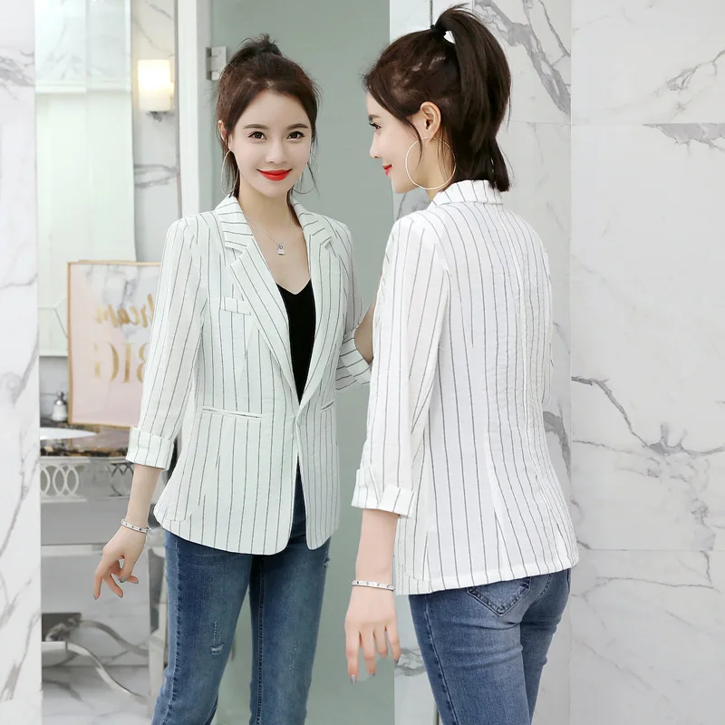 

Spring-Summer New Style New Style Hot Selling Striped Slim Fit Long-Sleeve Suit Jacket Qxmyr1920