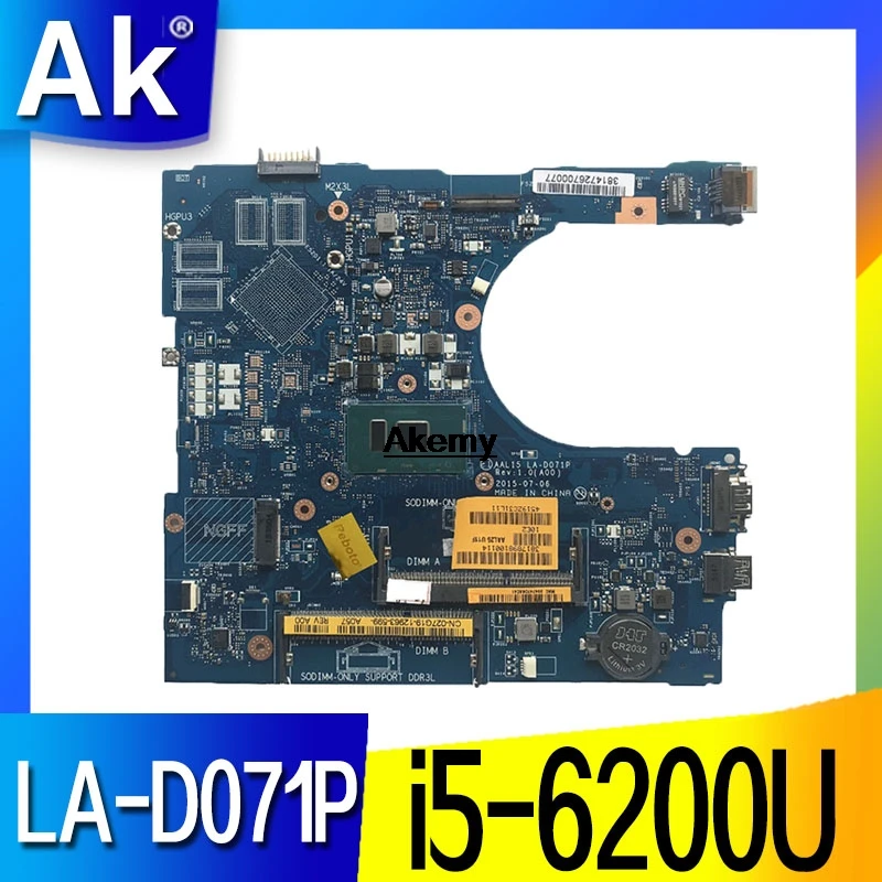 

Original for DELL 15 5559 laptop motherboard 5559 i5-6200u AAL15 LA-D071P tested good free shipping