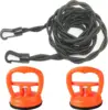 Braided Elastic Cord Travel Clothesline Travel Bungee Cord Laundry Clothesline (with 2 Strong Suction Cups) - Secures to wall or 1