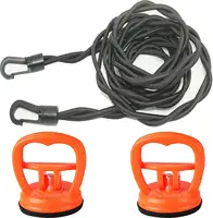 Braided Elastic Cord Travel Clothesline Travel Bungee Cord Laundry Clothesline (with 2 Strong Suction Cups) - Secures to wall or 1