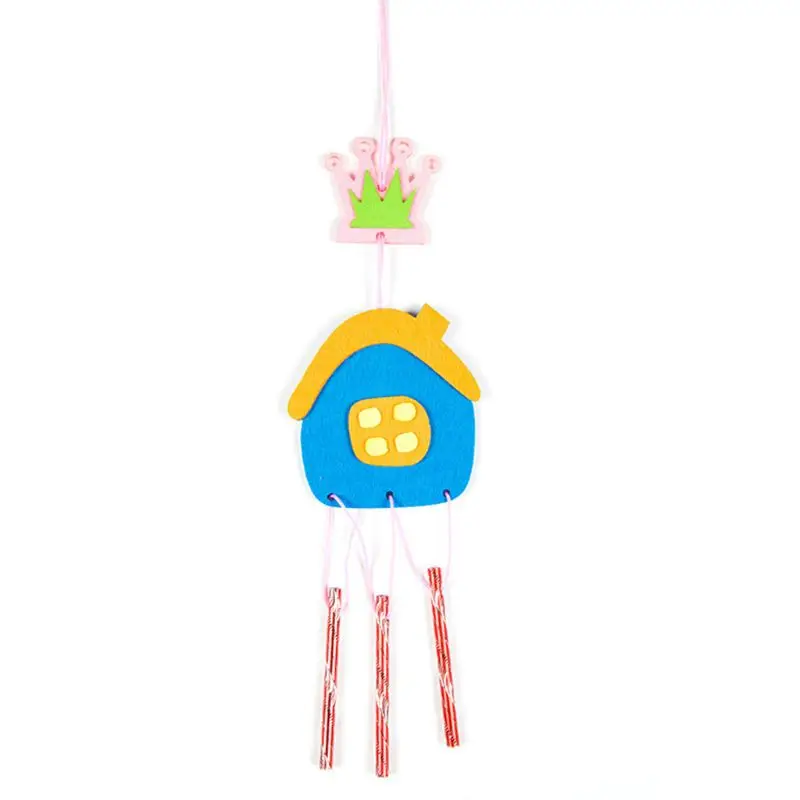 6 DIY Wind Chime детей ручной работы мультфильм животных нетканые пасты изготовление материала пакет подарки для мальчиков и девочек - Цвет: 6