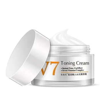 

50ML Lazy Cream V7 Toning Light Moisturizing Brighten Skin Color Concealer Nude Whitening Oil-Control Makeup Face Care Cream