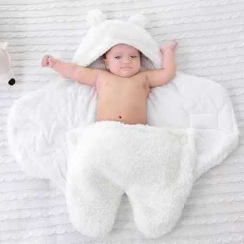 

Newborn Baby Sleeping Bag Autumn Winter Warm Receiving Blanket Swaddle Wrap Solid Color Baby Bedding