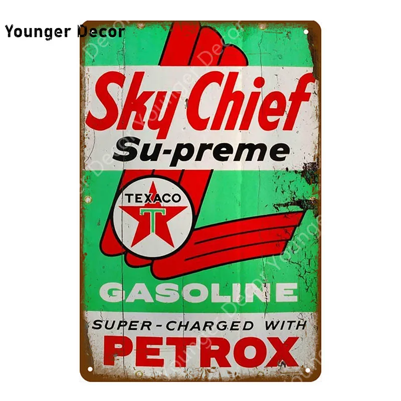 Винтажный бензиновый постер Sky Chief Mobil Castrol GTX Motor Oil металлические знаки настенные