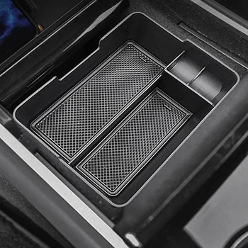 

Car Central Control Storage Box Center Armrest Container Box Glass Phone Holder Stowing Tidying For Tesla Model 3 Accessories