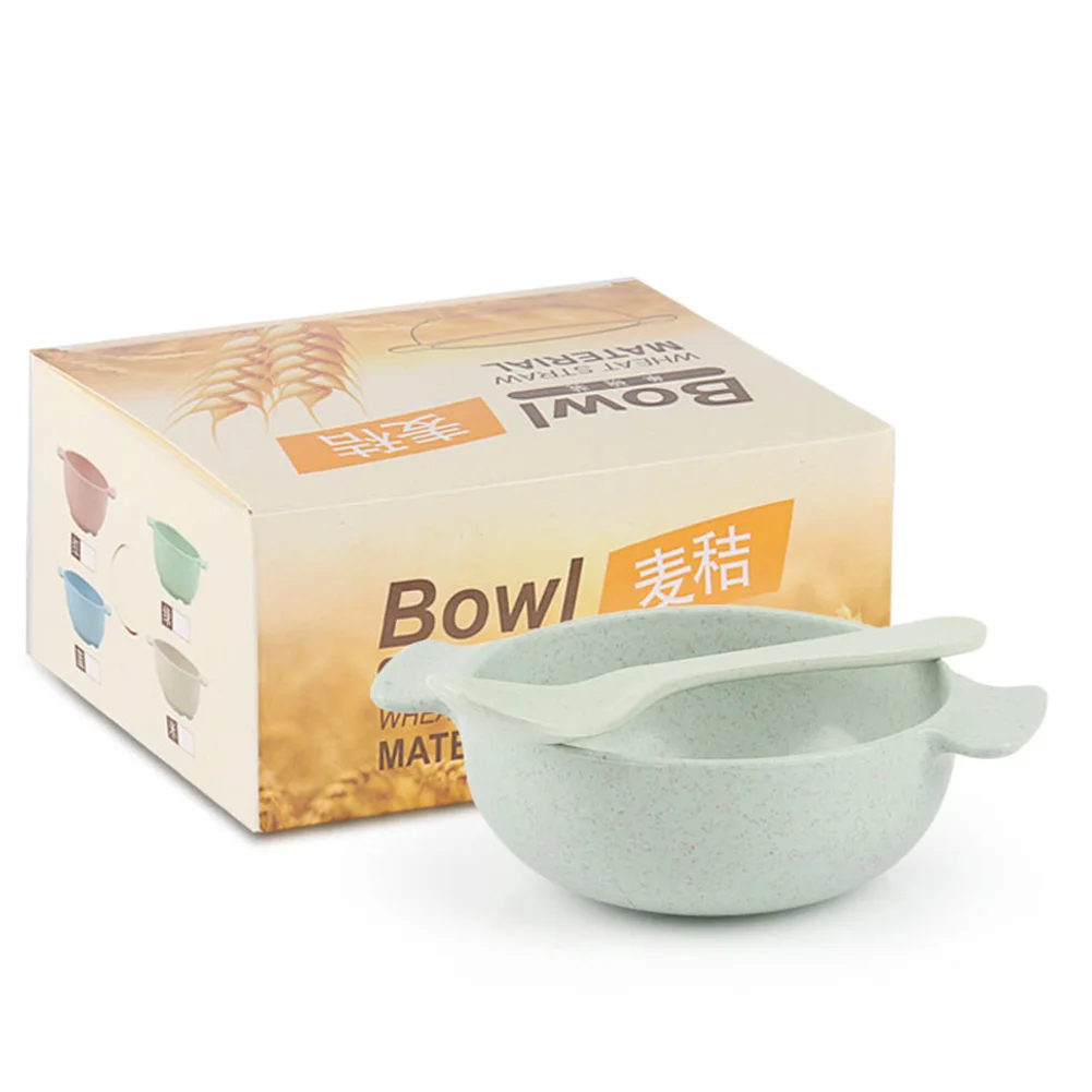 Чашка для кормления малыша Пшеничная солома фрукты тарелка посуда блюдо с ручкой ложка набор
